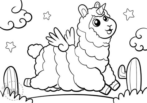 llamacorn coloring page llama unicorn coloring sheet coloring pages