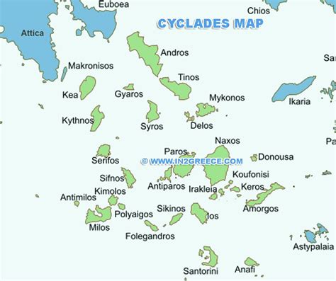 map   cyclades islands  greece