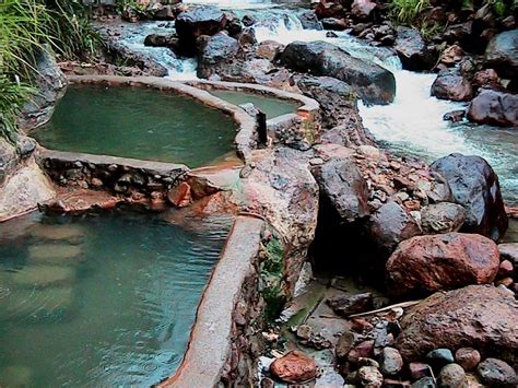 natural hot springs in dominica nature island of the caribbean at