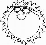 Sun Coloring Preschoolers Pages Sunglasses Smiley Printable Getdrawings sketch template