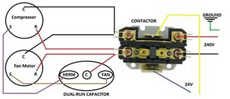 pole contactor wiring diagram ac unit