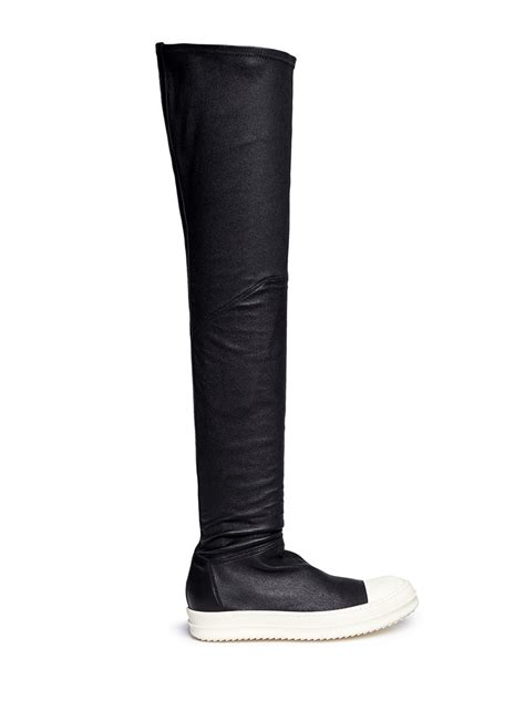 rick owens ramones leather thigh high boots in black lyst