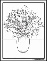 Coloring Pages Flower Floral Wild Wildflower Flowers Pdf Bouquet Print Zinnia Arrangement Vase Printable Drawing Color Book Zinnias Geometry Sacred sketch template