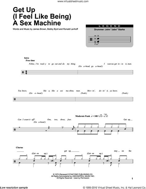 brown get up i feel like being a sex machine sheet music for drums