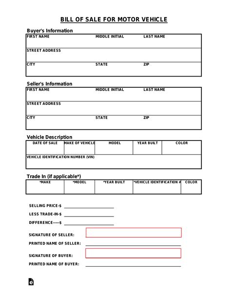 free tennessee bill of sale forms pdf eforms