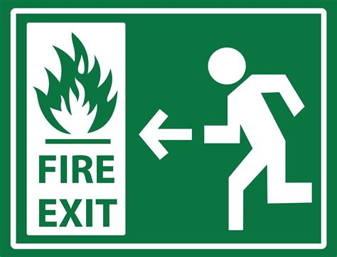 slip safety fire exit sign    vinyl decal