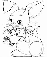 Coloring Easter Bunny Pages Cute Preschool Print sketch template