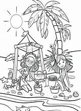 Vacation Coloring Pages Beach Color Groovy Girls Sand Castle Playing Pirate Fun Printable Getcolorings Kids Pa sketch template