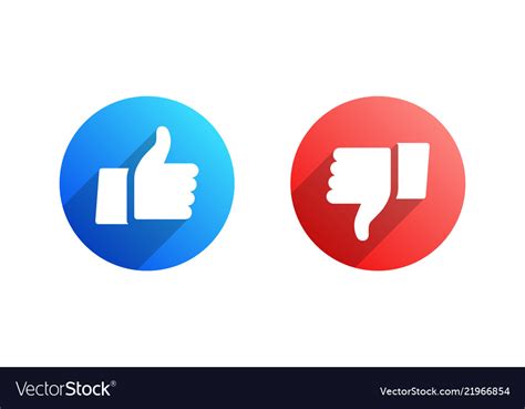 like and dislike flat icons royalty free vector image