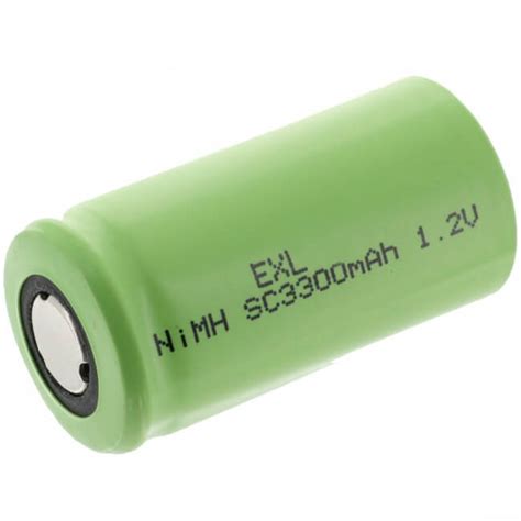 ejh sc  mah nimh subc size rechargeable flat top battery exl battery