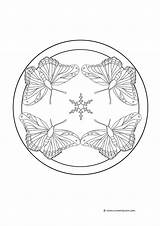 Coloring Butterfly Pages Mandala Popular sketch template