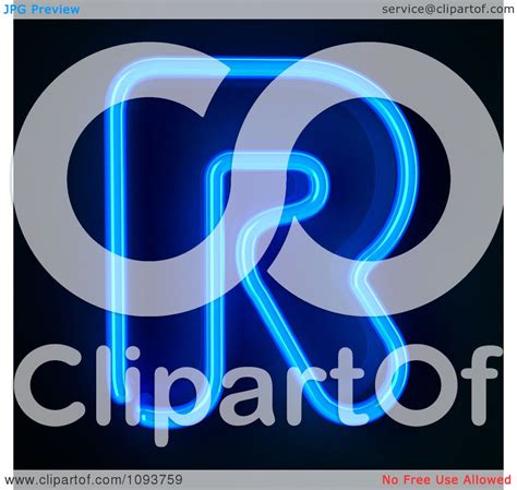 clipart blue neon capital letter  royalty  cgi illustration