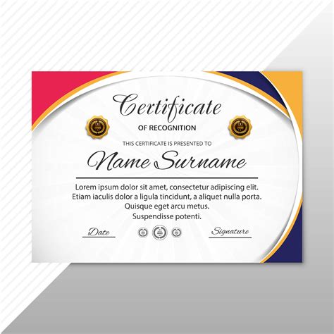 abstract creative certificate  appreciation award template des  vector art  vecteezy