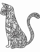 Zentangle Cat Coloring Pages Cats Adults Categories sketch template