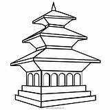Pagoda Nepal Ausmalbilder Ultracoloringpages Pagode Coloriage Colorier Kirche Stampare sketch template