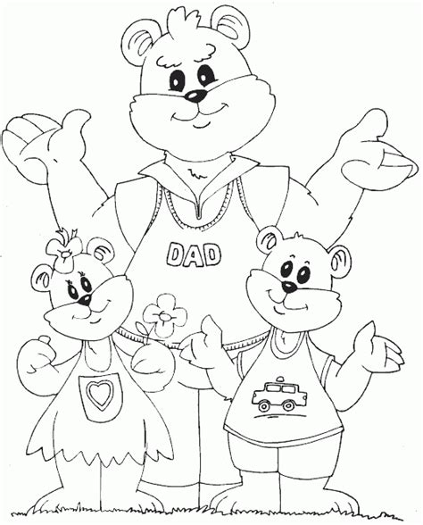dad bear family coloring page coloringcom