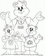 Bear Coloring Family Pages Dad Daddy Welcome Template sketch template