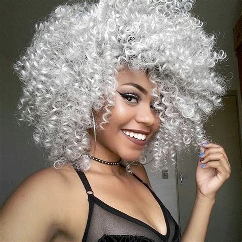 Elim Gray Wigs For Black Women Afro Kinky Curly Hair Wig African