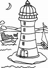 Lighthouse Faro Noche Colornimbus sketch template