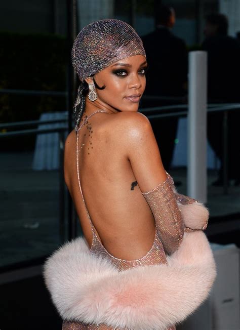 rihanna in naked see through dress show her tits the fappening