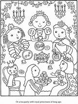 Coloring Pages Tea Party Princess Book Color Birthday Colouring Sheets Dover Publications Cook Adult Print Kids Adults Doverpublications Welcome Monica sketch template