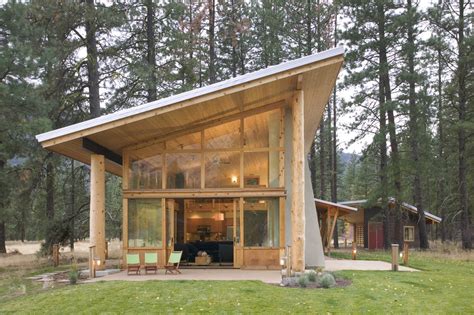 shed roof cabin design methow valley wa natural modern architecture firm