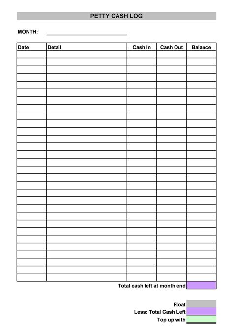 petty cash log templates forms excel word templatelab