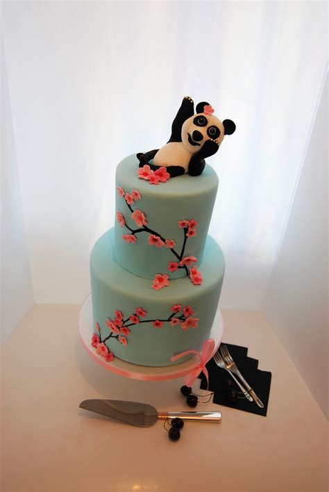 Panda Cherry Blossom Cake 550 • Temptation Cakes Temptation Cakes
