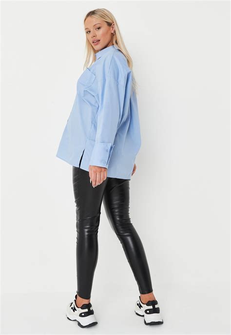Black Faux Leather Maternity Leggings Missguided
