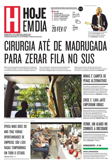 capa do dia 20 02 2017 hojeemdia jornal notícias news newspaper