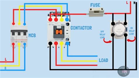 wire  timer switch   phase  contactor youtube