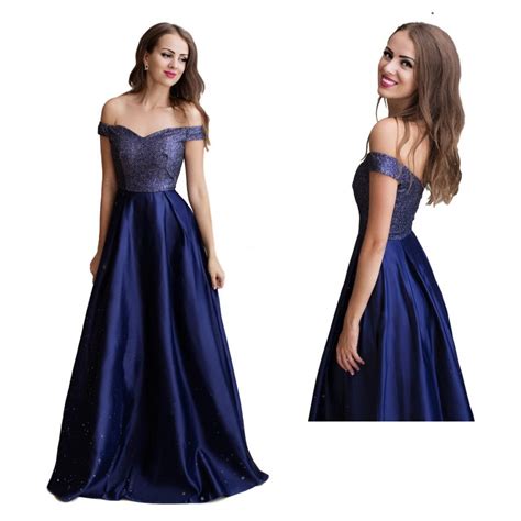galajurk marine blauw schouderbanden taft satijnhm gala jurken de jurk formele jurken