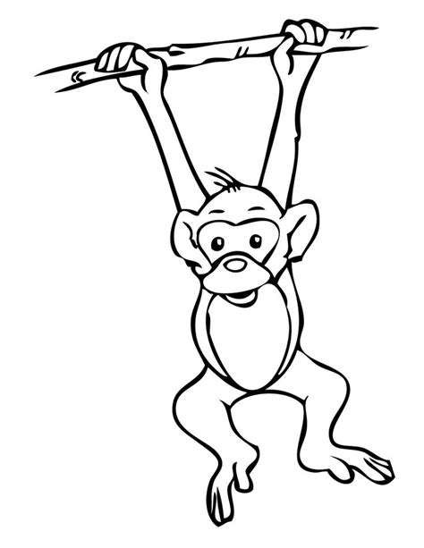 hanging monkey coloring page monkey coloring pages animal coloring