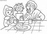 Caperucita Abuelita Comiendo Delicioso sketch template