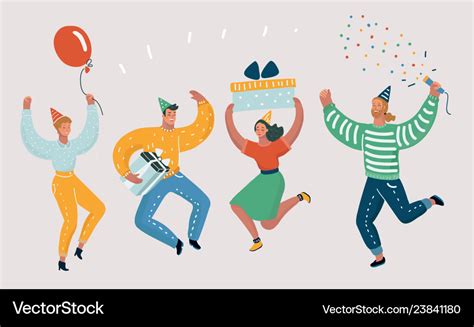 happy people celebrate  important event vector image