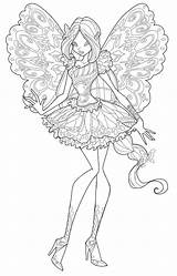 Winx Coloring Pages Butterflix Flora Club Drawing Tynix Trix Mermaid Getdrawings Getcolorings sketch template