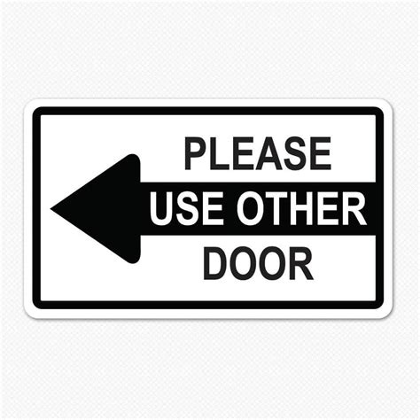 door sign  arrow sticker genius