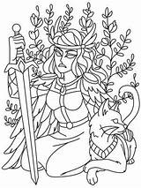 Norse Coloring Viking Freya Pages Mythology Para Freyja Mitologia Gods Nordic Colorir Embroidery Goddess Goddesses Adult Designs Urban Threads Colouring sketch template