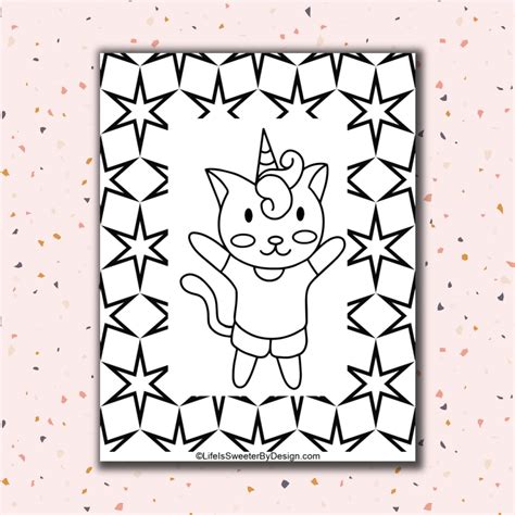 unicorn cat coloring pages life  sweeter  design