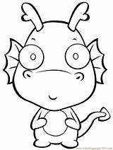 Dragon Cartoon Coloring Pages Drawing Dragons Printable Simple Cute Color Kids Easy Outline Clipart Drawings Cliparts Clip Print Printables Library sketch template
