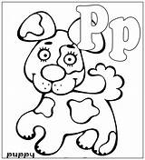 Coloring Pages Puppy Alphabet Letter Popular Kids sketch template