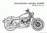 Davidson バイク 塗り絵 ハーレー 無料 sketch template
