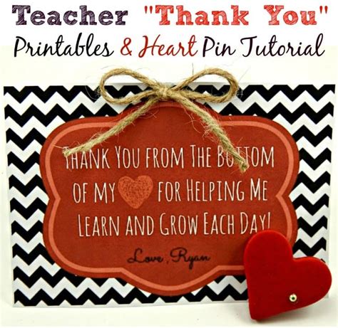 teacher printables clay polymer heart pin tutorial