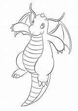 Pokemon Dragonite Coloring Pages Dragon Type Generation Popular Kids sketch template