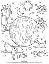Creation Coloring Lds Adamo Colorare Religione Deseret Homeschool Scribblefun Genesis Shepherds Fowls Fishes Categoria Nativity Coloringfolder Scripture sketch template