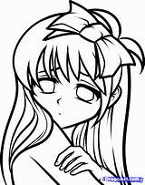 Coloring Pages Face Girl Faces Comments Anime sketch template