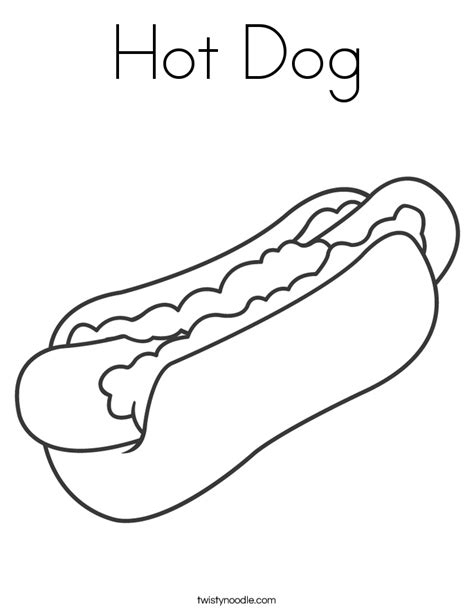 hot dog coloring page twisty noodle