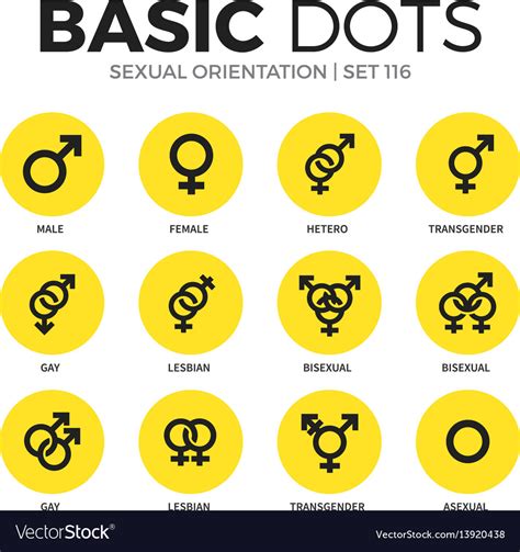 Sexual Orientation Flat Icons Set Royalty Free Vector Image