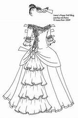 Masquerade Paper Dolls Drawing Vintage Dress Fashion Paperdolls Halloween Lianas Sketches Gown Costumes Dresses Clothing Printable sketch template