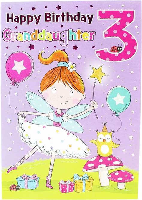 happy  birthday greeting card granddaughter kids milestone age girls
